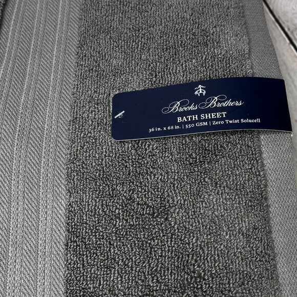 Brooks Brothers 36"x68" Gray Oversized Bath Sheet Towel - Picture 2 of 2